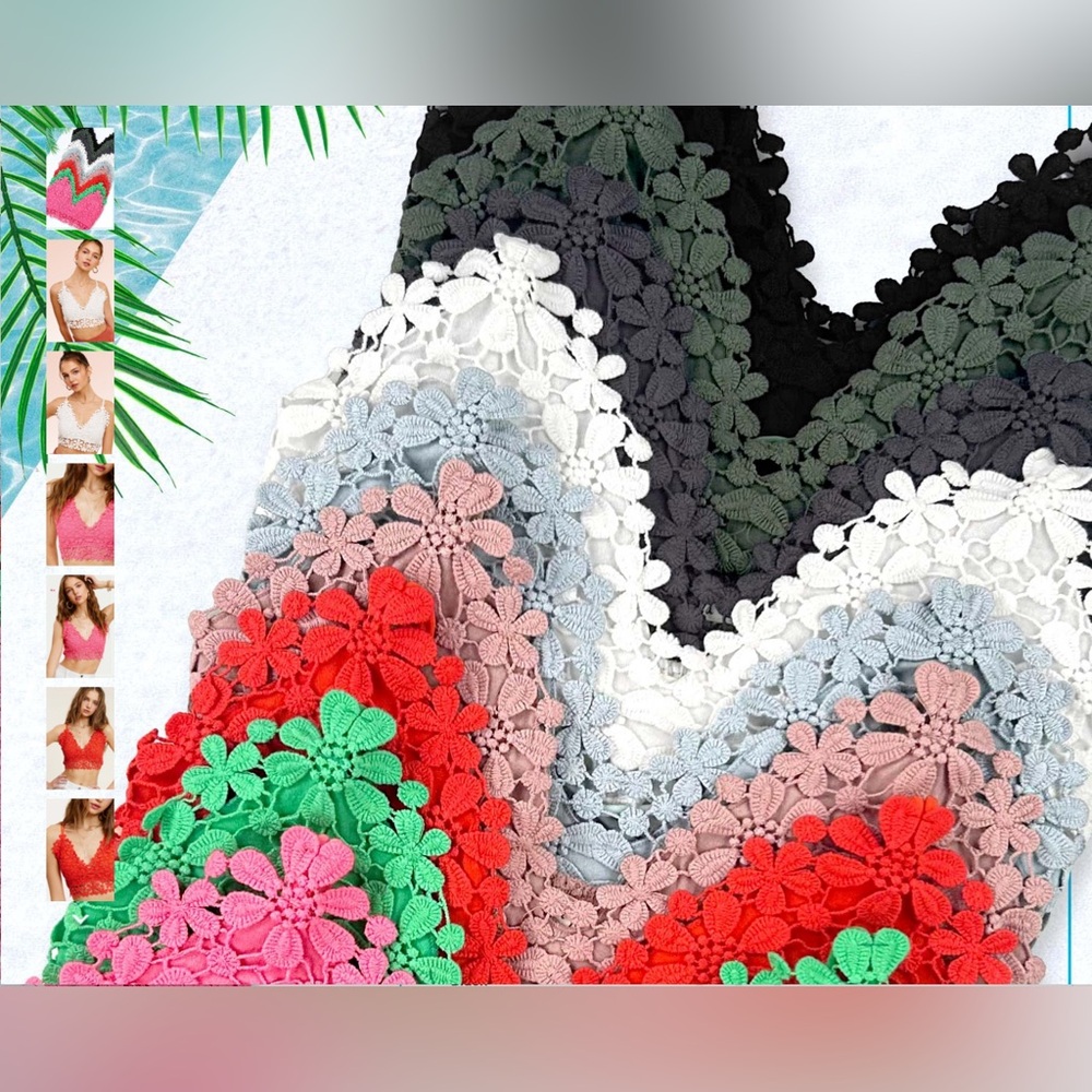 Floral Crochet Lace Bralette - Picture 2 of 4